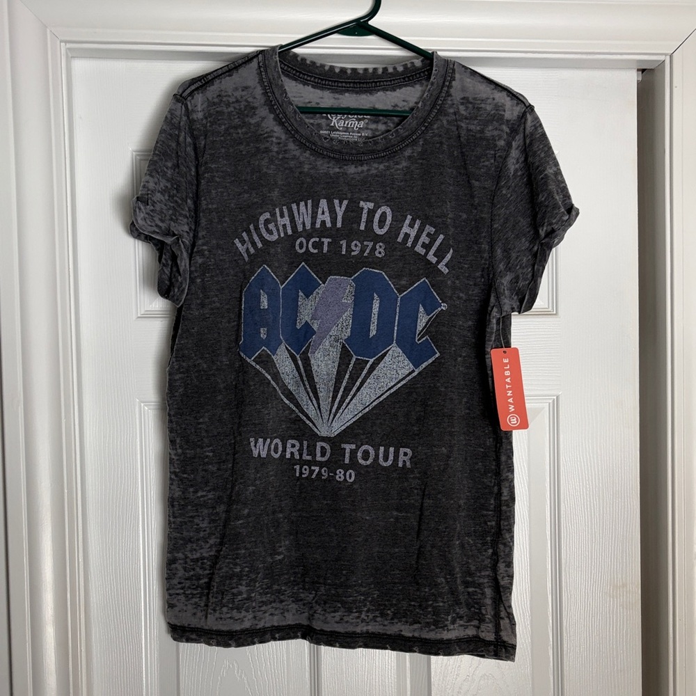 AC/DC World Tour Kids T-Shirt - Charcoal and Blue